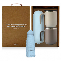 레스쁘리 고급 텀블러세트 FFFF (포니테일 머그 400ml+마카롱우산)