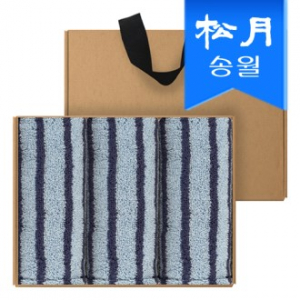[송월타올] 호텔컬렉션 스트라이프 솔리드 44 타올 3매 선물세트 크라프트, 기념수건, 답례품