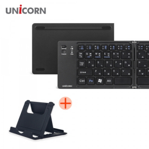 유니콘 무선 접이식 블루투스 키보드 휴대용 미니 무선키보드 C타입 충전방식 BK-800SB