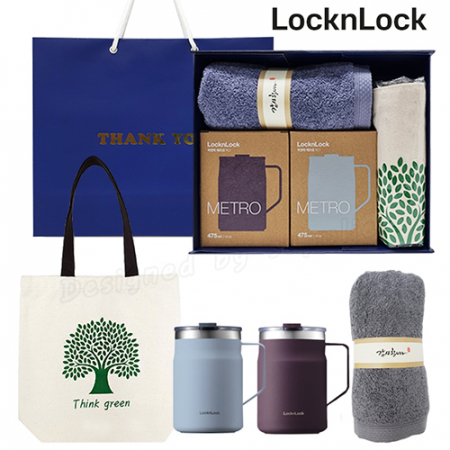 락앤락 메트로머그 텀블러2p 선물세트(데일리7호)송월타올 에코백 #2