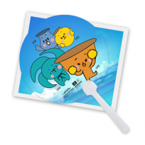 고투명 PET 자루 부채 // 주문제작