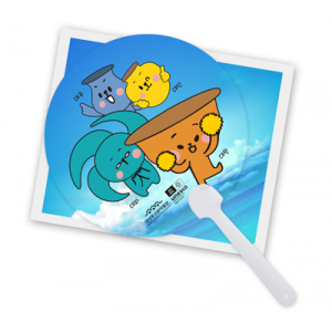 고투명 PET 자루 부채 // 주문제작