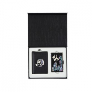 새라온 송학나전 한지가죽 명함 지갑 + 송학 나전 명함케이스