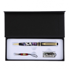 송학 자개  볼펜 채색 송학 자개 USB