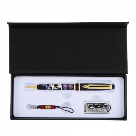 송학 자개  볼펜 채색 송학 자개 USB