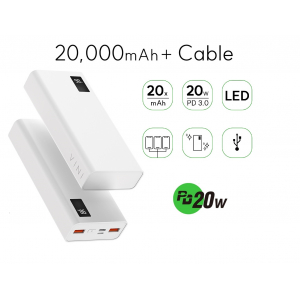 비니 슬림핏 20W 20000mah 고속 보조배터리+케이블 20W 3대 동시충전 고속배터리