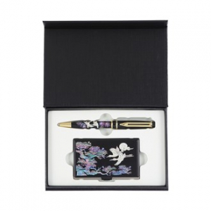 송학 자개 볼펜 송학나전 명함 케이스