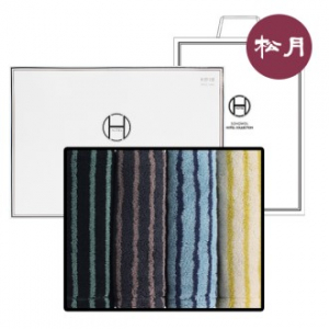 [송월타올] HC 스트라이프 타올 220g 4매 세트 + 쇼핑백