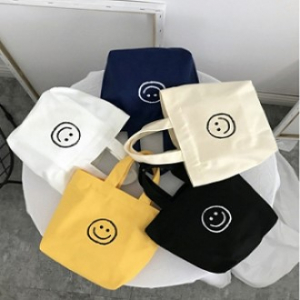 스마일 미니 캔버스 에코백