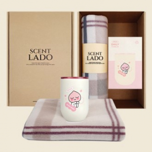 센트라도 패턴 담요+카카오 데일리 스텐 텀블러 350ml 세트