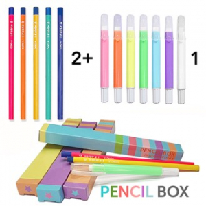 동아 아이파블 삼각연필 B심 + 슬림 회전지우개 2+1세트(펜슬박스)