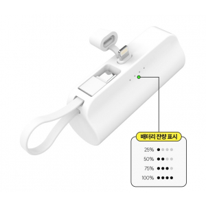 도킹배터리 듀얼 2in1 보조배터리 3500mAh c타입 8핀 동시 충전 선택 도킹형배터리