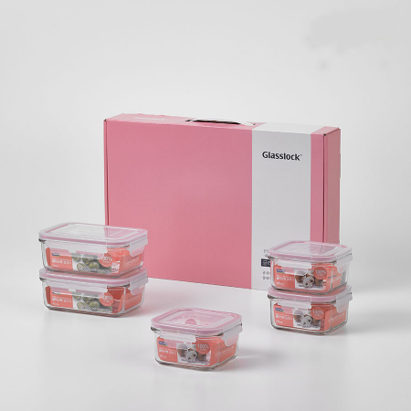 글라스락 클래식 직정 12조 밀폐용기(핑크) #2