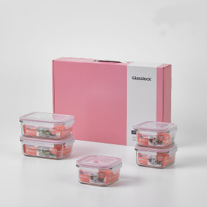 글라스락 클래식 직정 12조 밀폐용기(핑크)