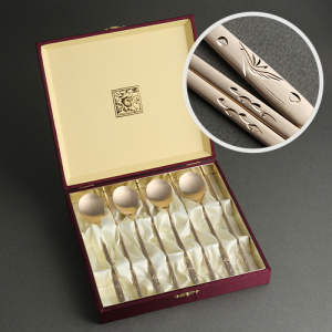 장수학 손조각 방짜유기 4인수저