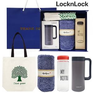 락앤락 테이블머그 텀블러 선물세트(데일리12호)[송월타올] 에코백 보틀