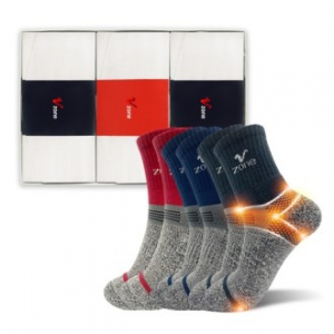 더블 임팩트 3족 선물세트, 기능성양말 특허등록 브이존 더블임팩트 여성+남성 혼합양말 3p 선물세트