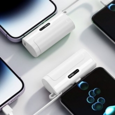 2in1 휴대용 미니보조배터리 5000mAh 듀얼충전 일체형배터리 여행용배터리 단체선물 판촉선물