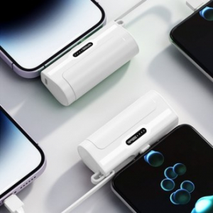 2in1 휴대용 미니보조배터리 5000mAh 듀얼충전 일체형배터리 여행용배터리 단체선물 판촉선물