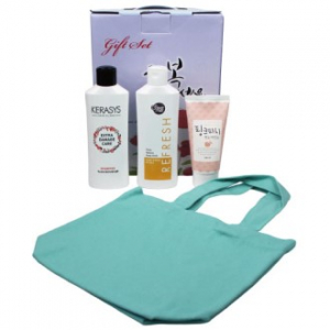 미니 컬러 에코백 + 케라시스 샴푸 + 샤워메이트 바디워시 + 과일나라 핸드에센스  4종세트