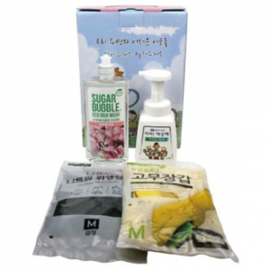 어려운이웃(케이스변경) + 주방용 키친 아이깨끗해 + 슈가버블 주방세제 + 니트릴 위생장갑 + 고무장갑 4종세트