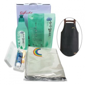 방수 얖치마 + 크리오 치약칫솔세트 + 참그린 주방세제 + 참그린 주방세제 리필 4종