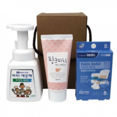 아쿠아밴드 혼합형 + 주방전용 아이깨끗해 핸드워시 + 과일나라 핸드에센스 3종세트
