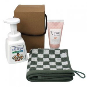 체스 핸드타올 + 주방용 아이깨끗해 핸드워시 + 과일나라 핸드 에센스 3종세트