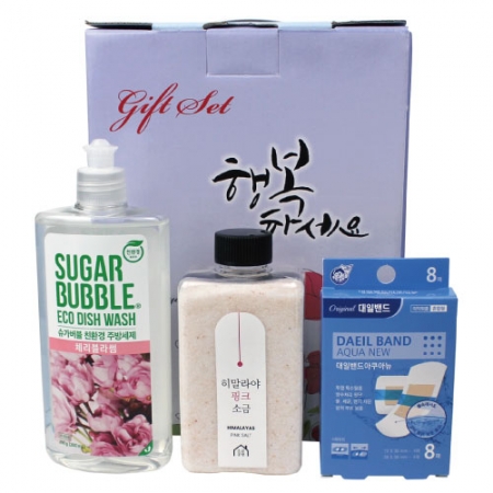 히말라야 핑크 소금 + 아쿠아밴드 혼합형 + 슈가버블 주방세제 3종세트 #2