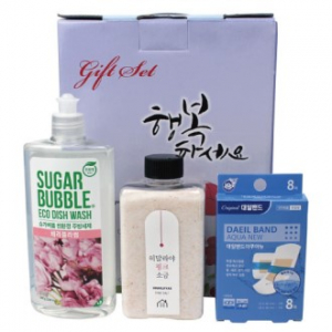 히말라야 핑크 소금 + 아쿠아밴드 혼합형 + 슈가버블 주방세제 3종세트