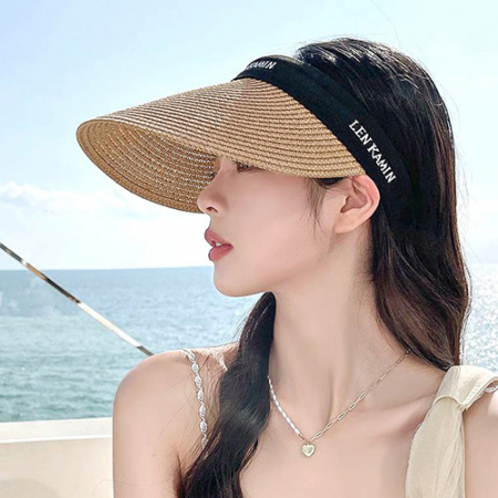 이니셜 밴드 휴가철 다용도 밀짚썬캡 #2