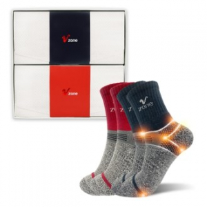 더블 임팩트 여성+남성 혼합양말 2p 선물세트, 기능성 특허 스포츠양말 등산양말 브이존