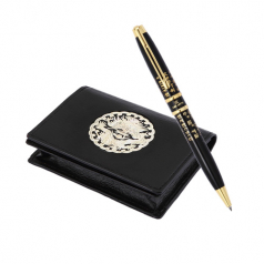 훈민정음 볼펜  곤룡포 나전한지 가죽 명함지갑