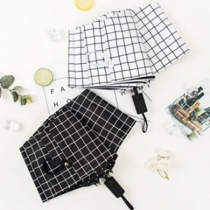 UV 체크 격자 8골 4단 수동우산, 체크우산 경량우산 접이식우산 양산우산 암막우산 4단우산
