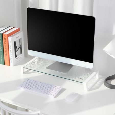 밀림 모니터 받침대, KS 국산 강화유리 모니터 다용도 받침대 #3