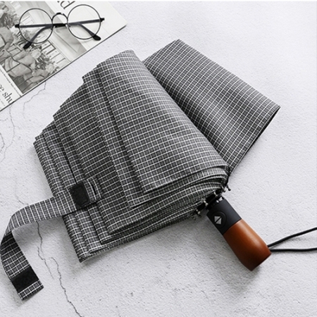 JW 클래식 체크 우드손잡이 3단우산 #2