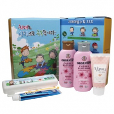LG 오가니스트 샴푸 + 오가니스트 컨디셔너 + 크리오 여행용치약칫솔세트 + 과일나라 핸드 에센스 4종(치매예방, 케이스 변경)