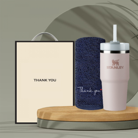 시즈넬 선물세트 스탠리 빨대 텀블러 414ml + 송월 땡큐타올190g #2