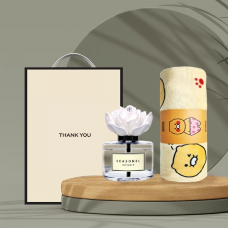 시즈넬 선물세트 차량용 디퓨저 120ml + 카카오 무릎담요 #2