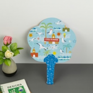 친환경 종이 부채 (중) - 클로버