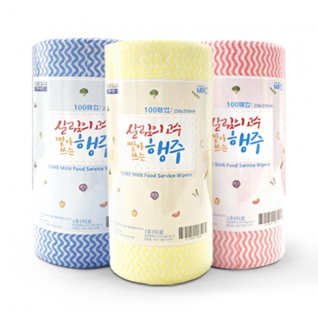 케어맨 여러번 빨아쓰는 간편 홍보 롤행주 100매 #2