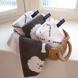 무한타올 푸들이 핸드타올 40수 60g, 자수 캐릭터 고리수건