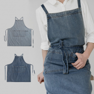 데님 앞치마, 어린이집 카페 허리 예쁜 주방 미용실 보육교사 유치원 교사 공방 앞치마