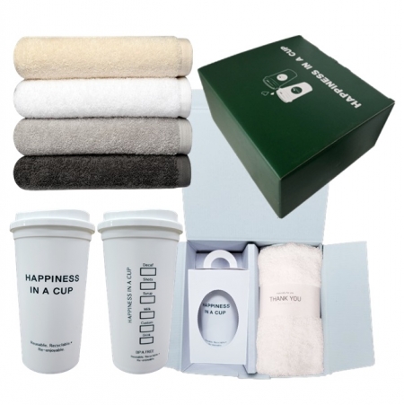 해피니스 인어컵 500ml + 영신타올 수건 해피니스 선물세트 #2