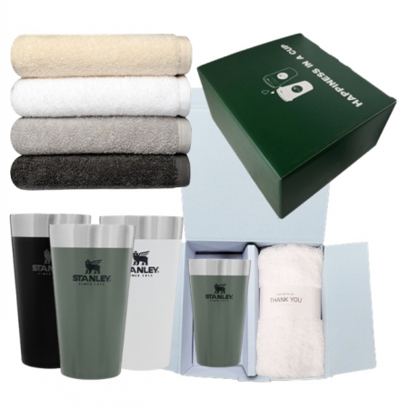 스탠리 어드벤쳐 진공 파인트 컵 473ml 40수 영신타올 수건 해피니스 선물세트 #3