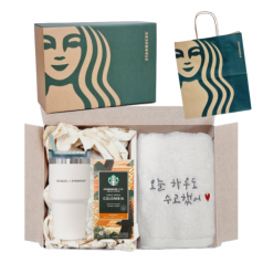 스타벅스 SS 스탠리 크림 켄처 텀블러 + 오수 영신타올 호텔수건 선물세트 + 비아커피