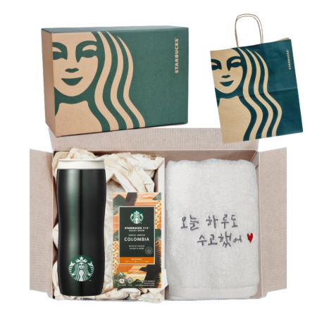 스타벅스 SS 콩코드 하우스 텀블러 + 오수 영신타올 호텔수건 선물세트 + 비아커피 #2