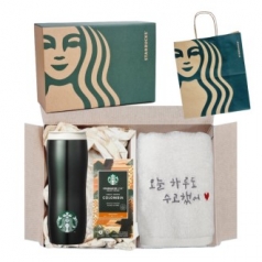 스타벅스 SS 콩코드 하우스 텀블러 + 오수 영신타올 호텔수건 선물세트 + 비아커피