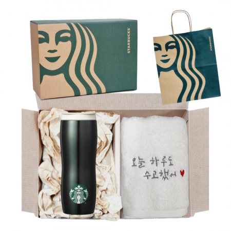 스타벅스 SS 콩코드 하우스 텀블러 + 오수 영신타올 호텔수건 선물세트 #2