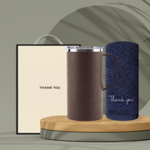 시즈넬 선물세트 커피가루 600ml 머그 + 송월 땡큐타올 190g